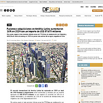 Fusiones y adquisiciones en Am�rica Latina aumentaron 16% en 2024 con un importe de US$ 87.679 millones